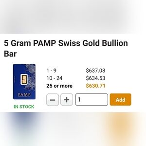 PAMP Gold Bar in Sealed Packaging (5gram) B/O ONLY 11 LEFT